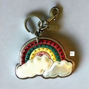 Coach Multicolor Cloudy Rainbow Bag Charm Key Ring